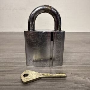 Aploy Enforcer 341‎ High Security Case Hardened Steel Padlock W/Key Finland EUC